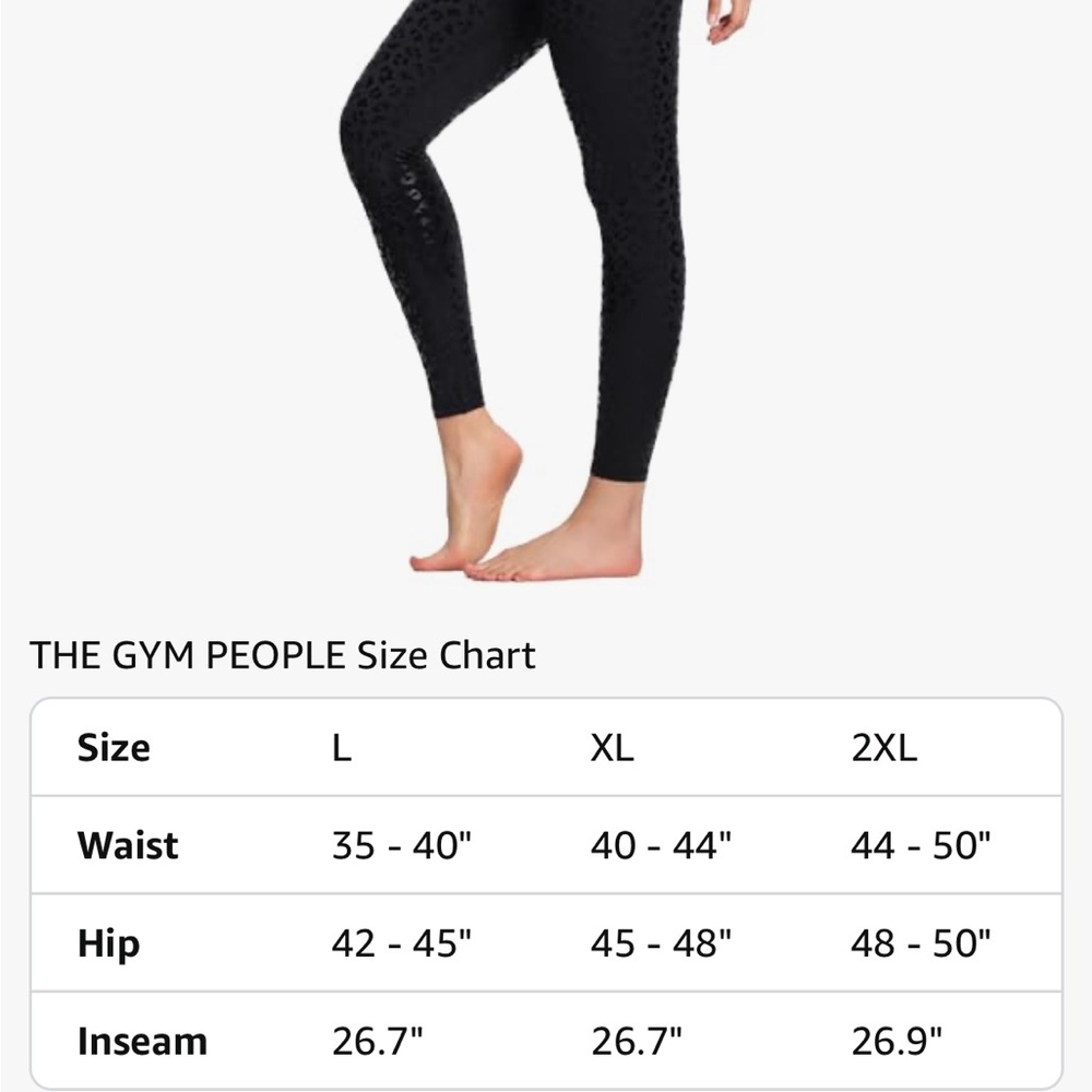 NWOT The Gym People Black Leopard Women's Leggings - Picture 9 of 9